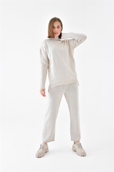 FTZ Women Kadın Saç Örgülü  İkili Takım  Beige 20618