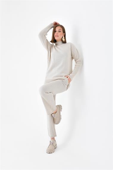 FTZ Women Kadın Saç Örgülü  İkili Takım  Beige 20618