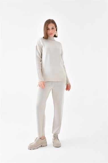 FTZ Women Kadın Saç Örgülü  İkili Takım  Beige 20618