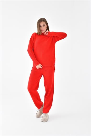 FTZ Women Kadın Saç Örgülü  İkili Takım  Kırmızı 20618
