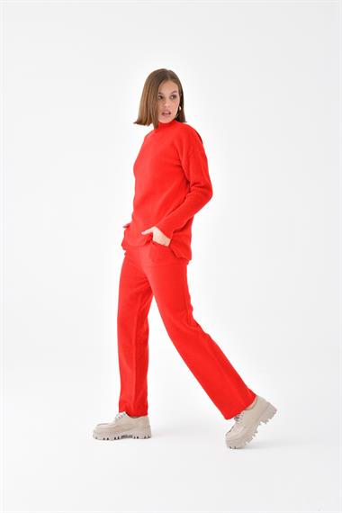 FTZ Women Kadın Saç Örgülü  İkili Takım  Kırmızı 20618