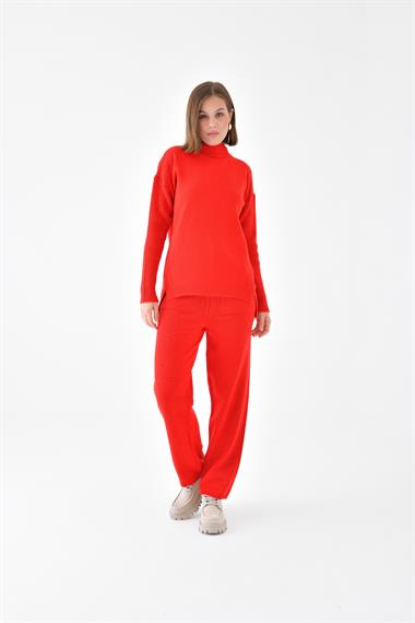 FTZ Women Kadın Saç Örgülü  İkili Takım  Kırmızı 20618