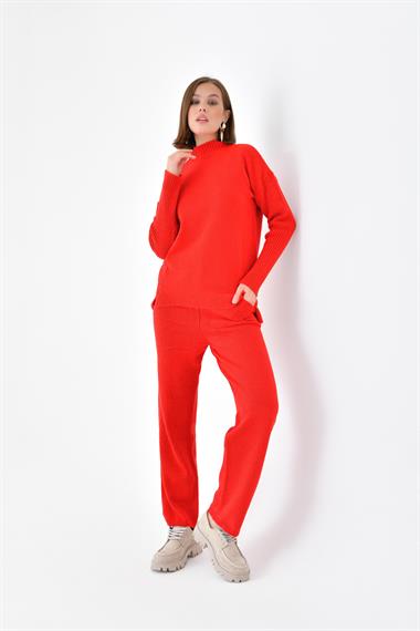 FTZ Women Kadın Saç Örgülü  İkili Takım  Kırmızı 20618