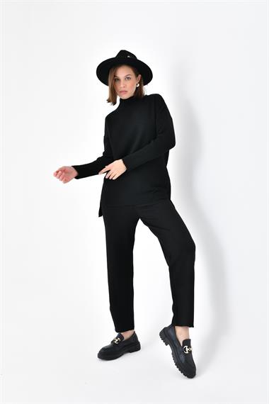 FTZ Women Kadın Saç Örgülü  İkili Takım  Siyah 20618