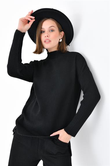 FTZ Women Kadın Saç Örgülü  İkili Takım  Siyah 20618