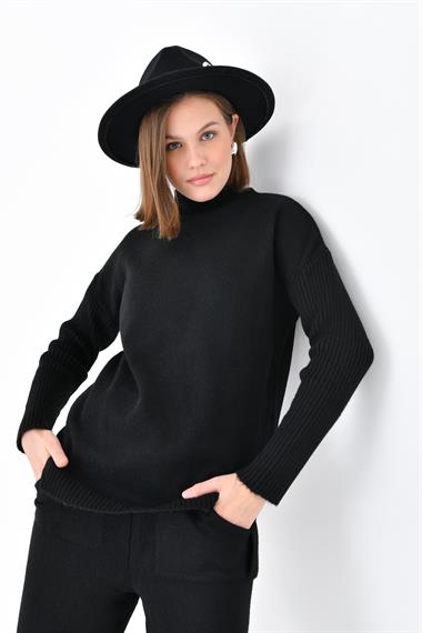 FTZ Women Kadın Saç Örgülü  İkili Takım  Siyah 20618