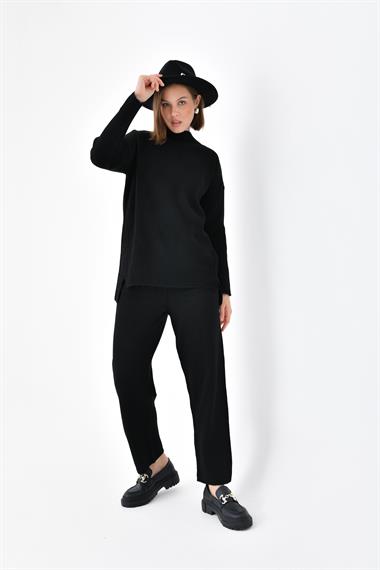 FTZ Women Kadın Saç Örgülü  İkili Takım  Siyah 20618