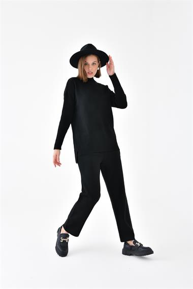 FTZ Women Kadın Saç Örgülü  İkili Takım  Siyah 20618