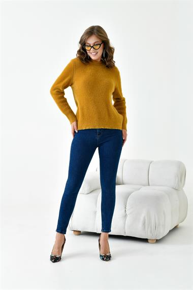 FTZ Women Kadın Sıfır Yaka  Hardal 20944