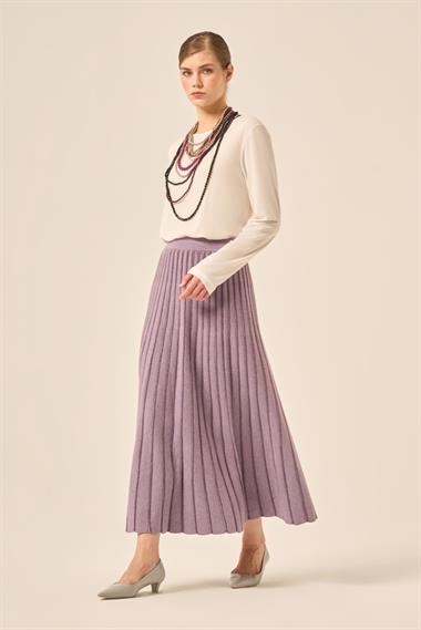 FTZ Women Kadın Pileli Uzun Etek  Lila 25156