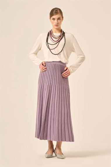FTZ Women Kadın Pileli Uzun Etek  Lila 25156