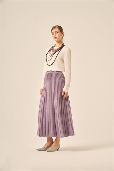 FTZ Women Kadın Pileli Uzun Etek  Lila 25156