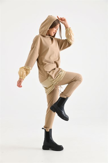 FTZ Women Kadın İki İp Deri Takım  Beige 30225