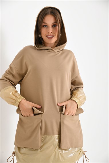 FTZ Women Kadın İki İp Deri Takım  Beige 30225