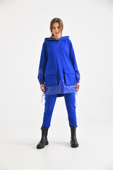 FTZ Women Kadın İki İp Deri Takım  Saks Mavi 30225