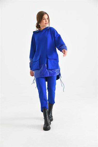 FTZ Women Kadın İki İp Deri Takım  Saks Mavi 30225