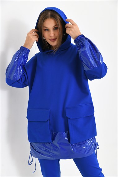 FTZ Women Kadın İki İp Deri Takım  Saks Mavi 30225