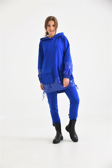 FTZ Women Kadın İki İp Deri Takım  Saks Mavi 30225