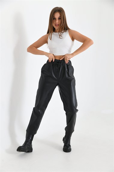 FTZ Women Kadın Deri Pantolon  Siyah RBN2028