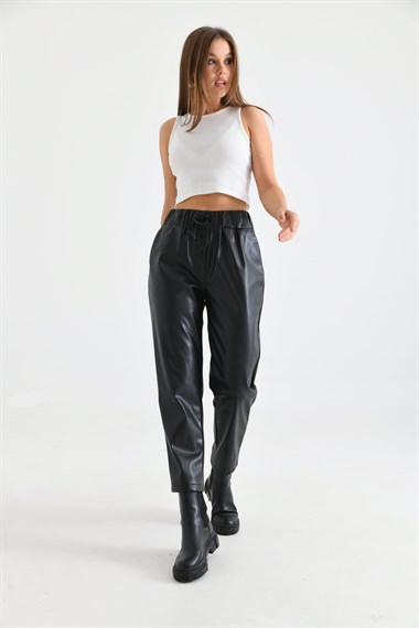 FTZ Women Kadın Deri Pantolon  Siyah RBN2028