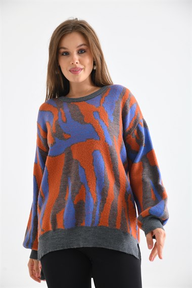 FTZ Women Kadın Karışık Desen Tunik  Gri 20077