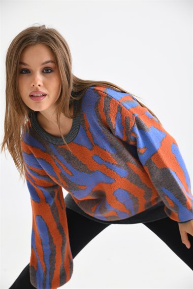 FTZ Women Kadın Karışık Desen Tunik  Gri 20077