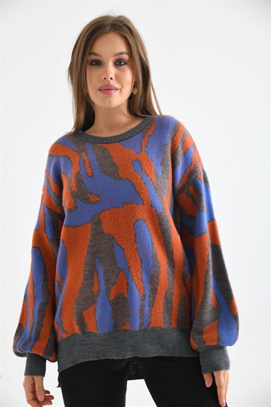 FTZ Women Kadın Karışık Desen Tunik  Gri 20077