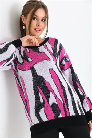 FTZ Women Kadın Karışık Desen Tunik  Siyah 20077