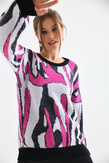 FTZ Women Kadın Karışık Desen Tunik  Siyah 20077