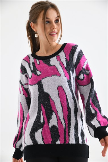 FTZ Women Kadın Karışık Desen Tunik  Siyah 20077