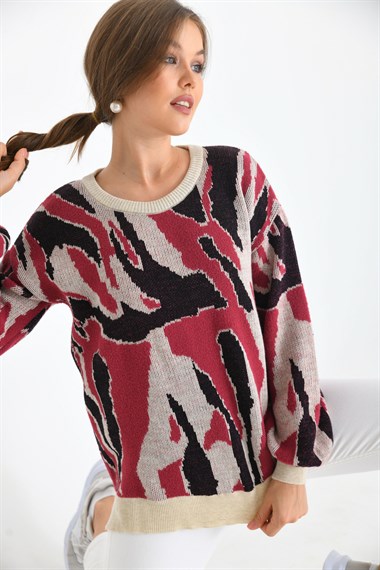 FTZ Women Kadın Karışık Desen Tunik  Taş 20077