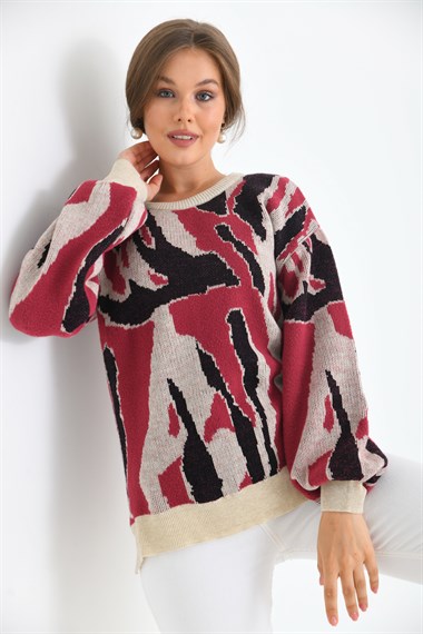 FTZ Women Kadın Karışık Desen Tunik  Taş 20077