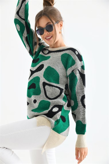 FTZ Women Kadın Karışık Desenli Tunik  Taş 20038