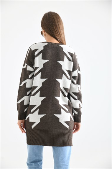 FTZ Women Kadın Kazayağı Detaylı Bluz  Kahve 20031