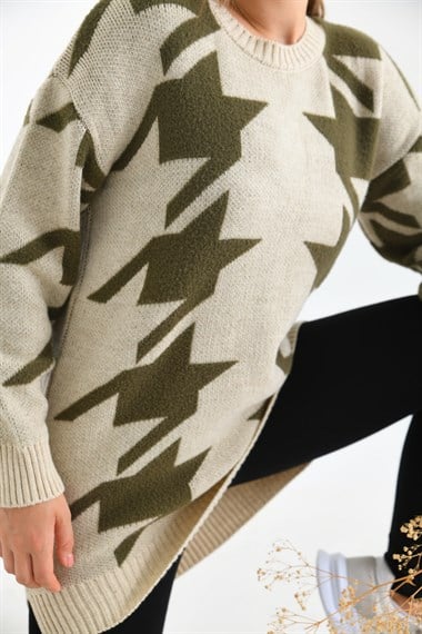 FTZ Women Kadın Kazayağı Detaylı Bluz  Taş 20031