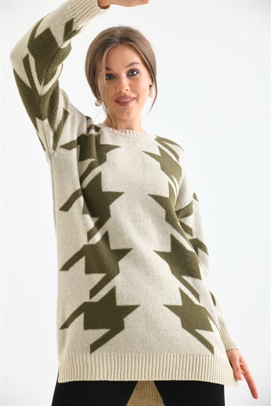 FTZ Women Kadın Kazayağı Detaylı Bluz  Taş 20031