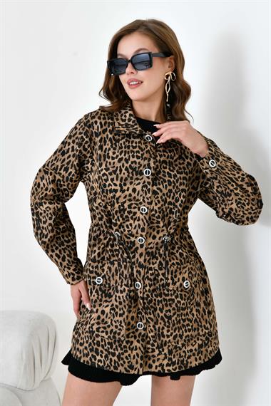 FTZ Women Kadın Leopar Desen Kap  LEOPAR 31000