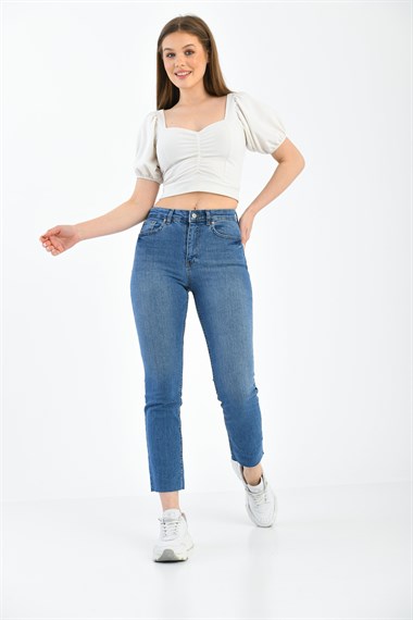 Mavi Yüksek Bel Slim Fit Jeans MAVİ