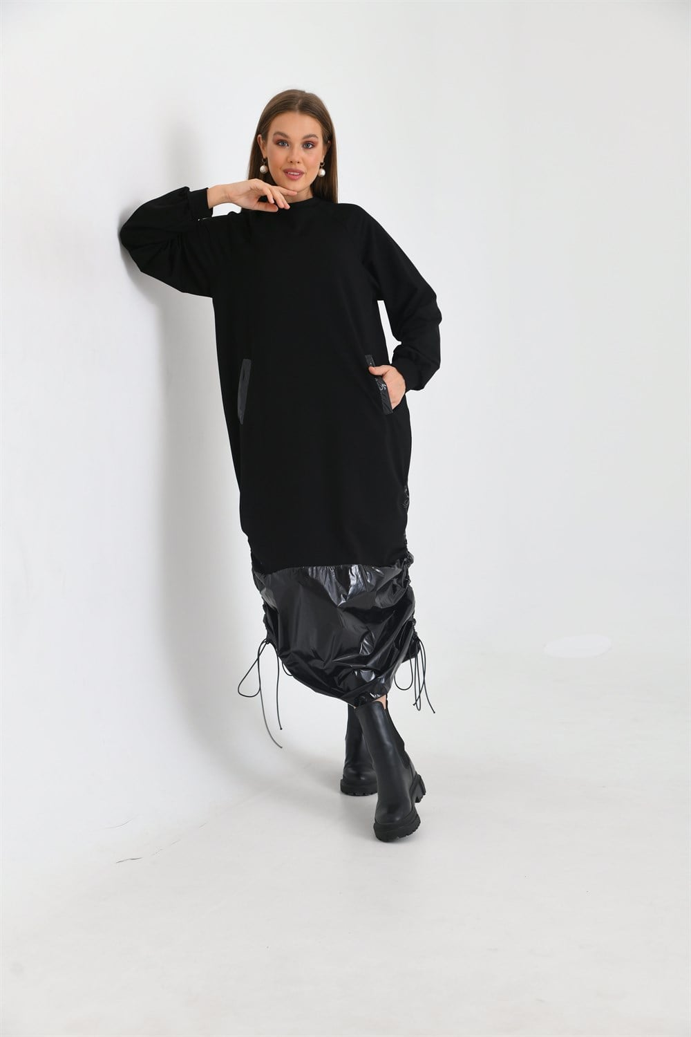 Bayan İki İp Elbise SİYAH