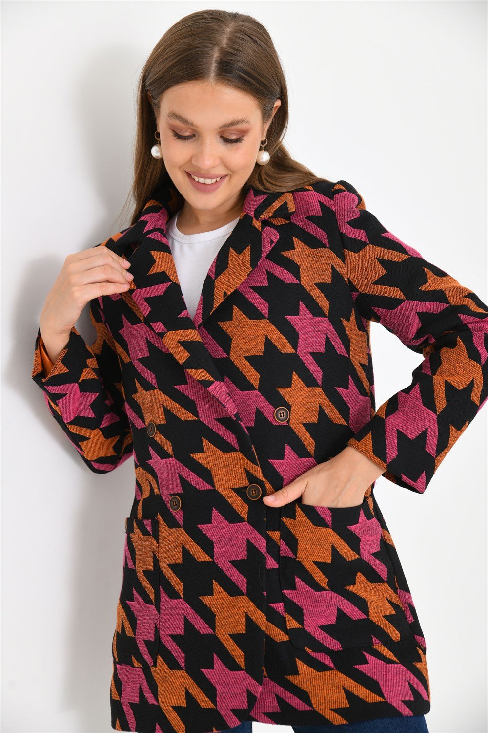 Bayan Kazayağı Ceket ORANGE