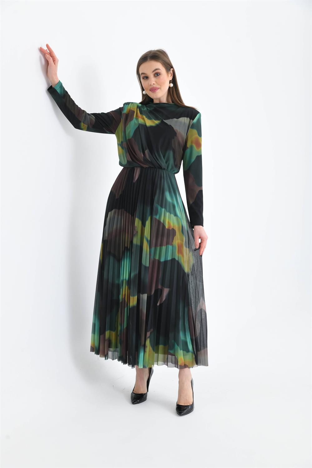 Bayan Likra Tül Elbise YEŞİL