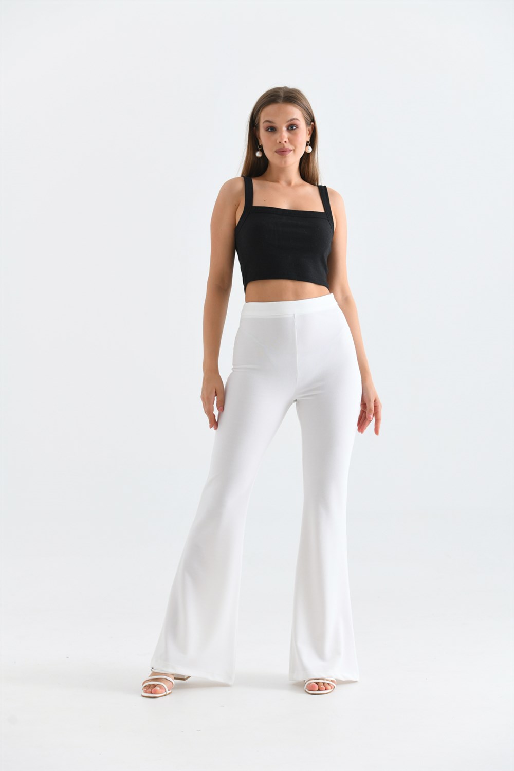 FTZ Women Kadın Scuba Crep Pantolon  Ekru 30172 · 7