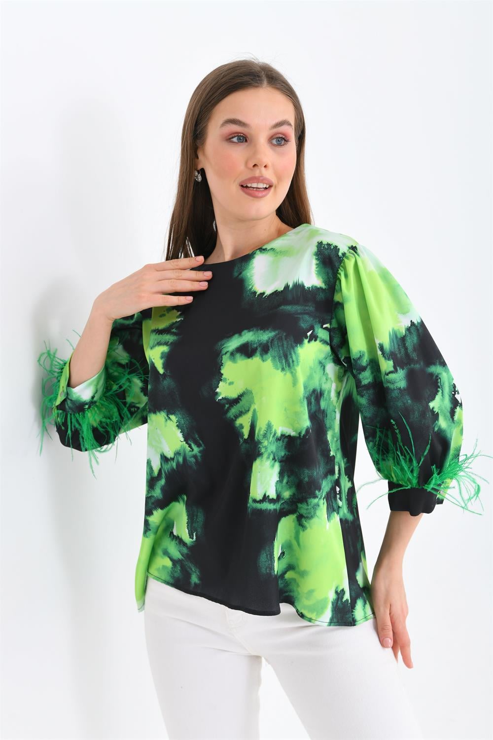 Bayan Tüğlü Saten Bluz BENETTON