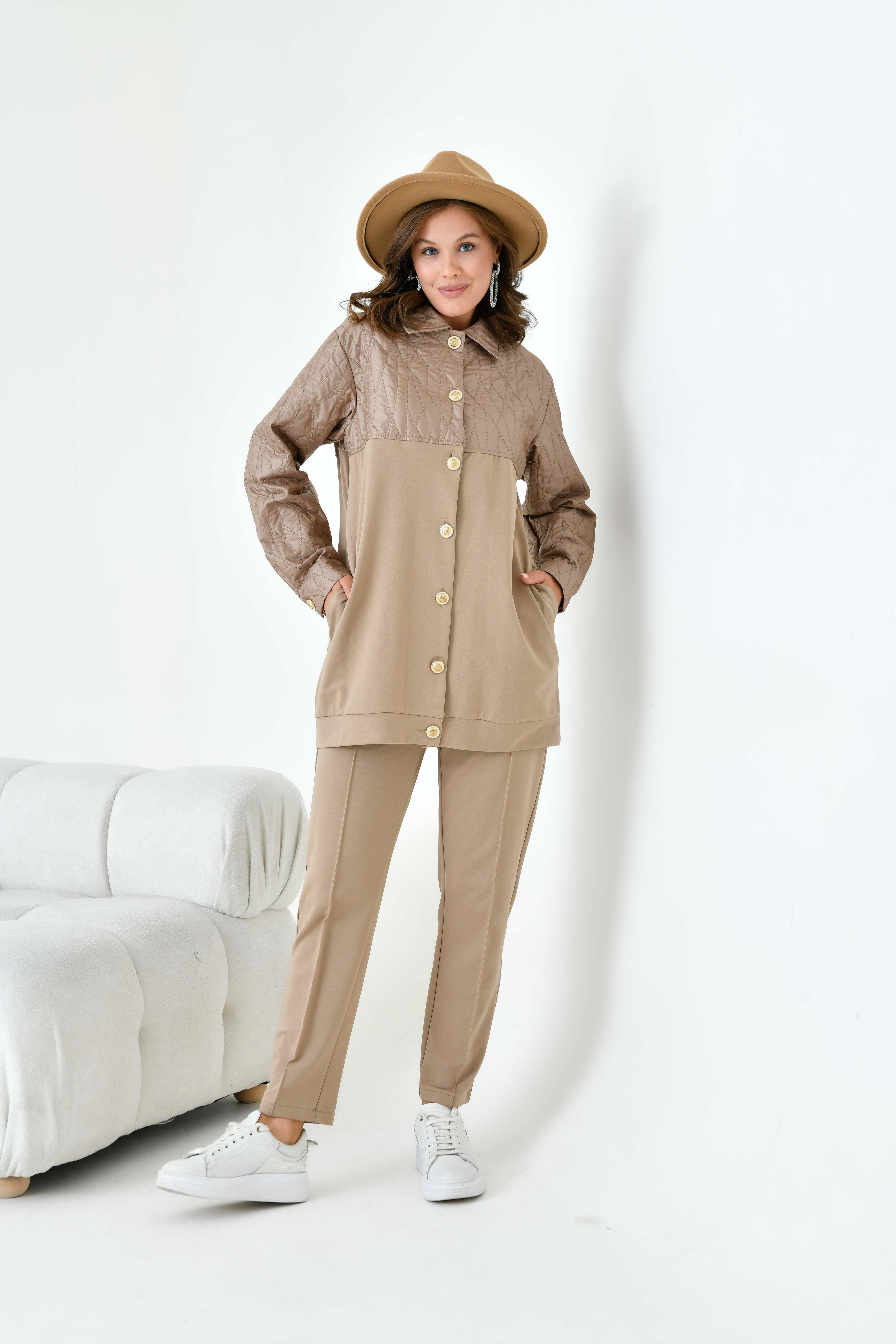 Ftz Bayan Capitone Takım Beige 30909