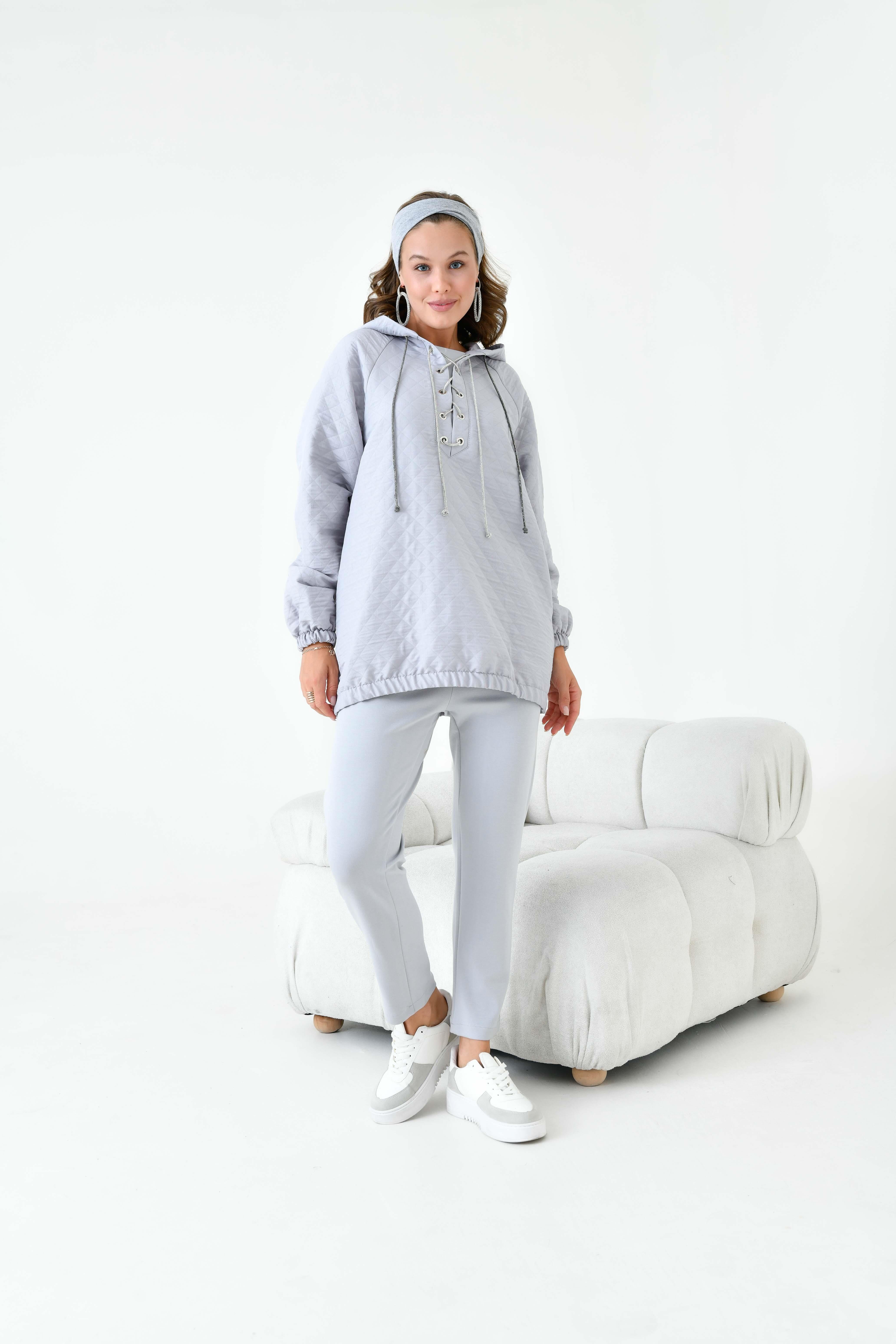 Ftz Bayan Kapitone Takım Gri 30903