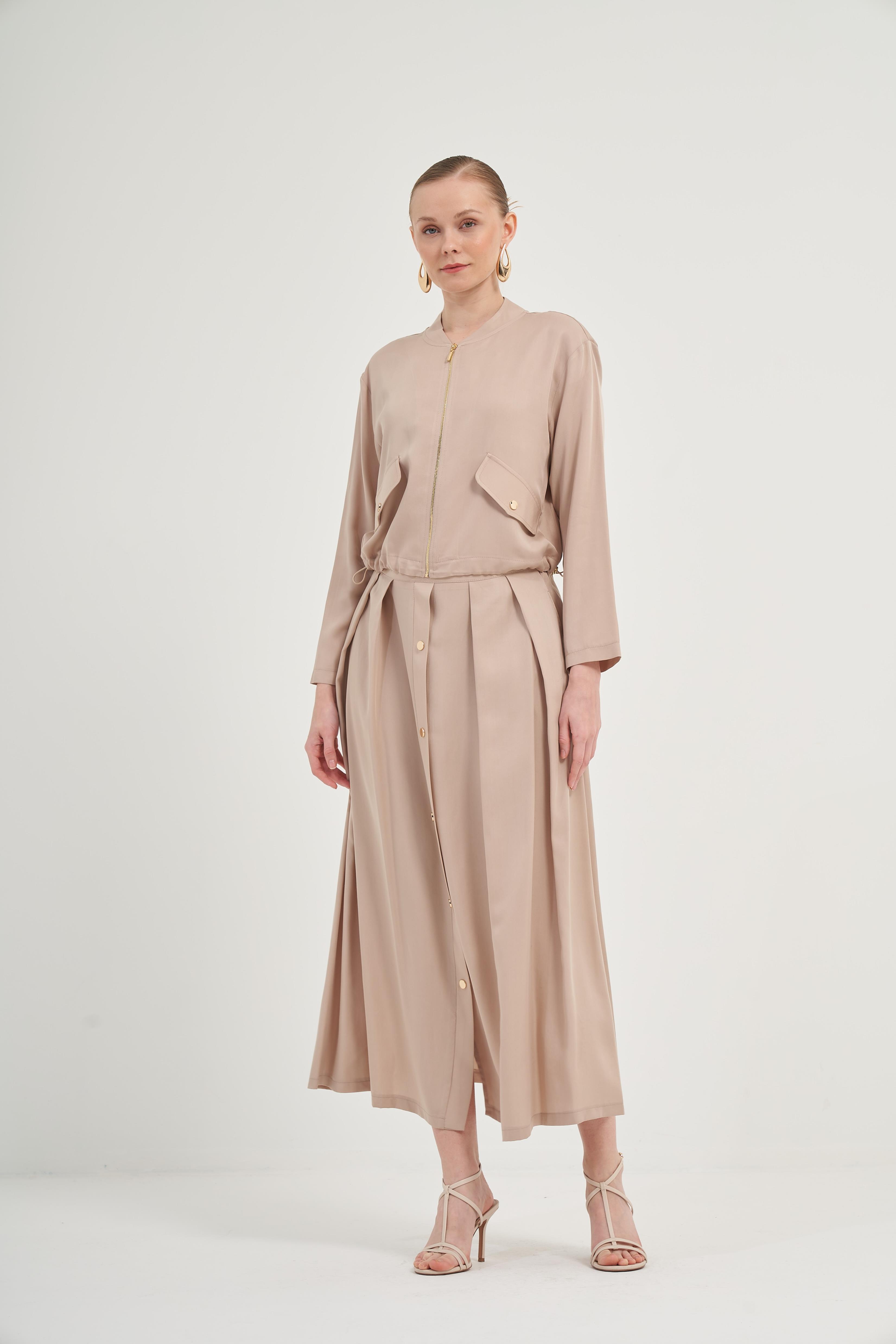 Ftz Etekli Tansel Takım Beige 31008