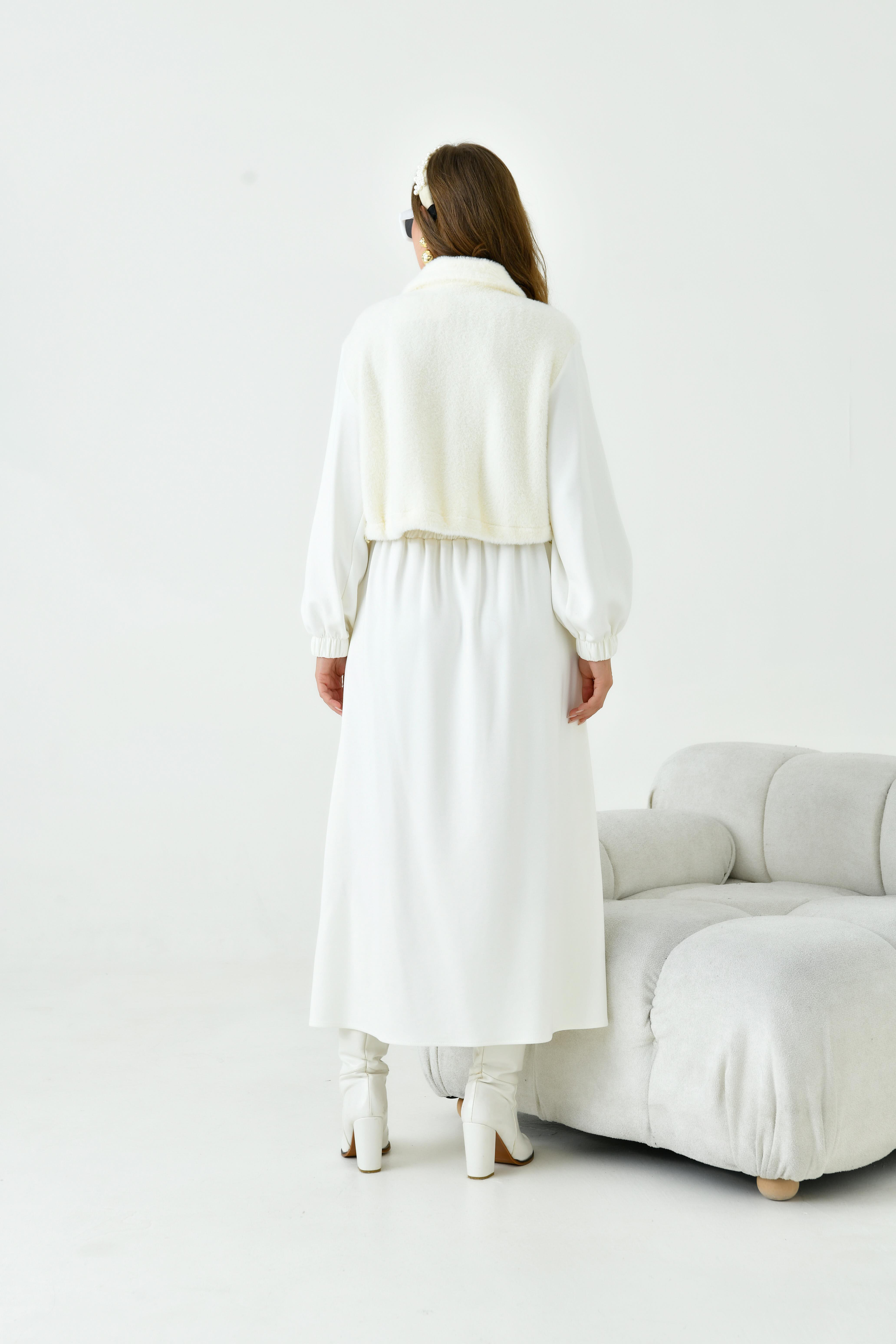 FTZ Women Kadın Angora Etekli Takım  Ekru 30986 · 7