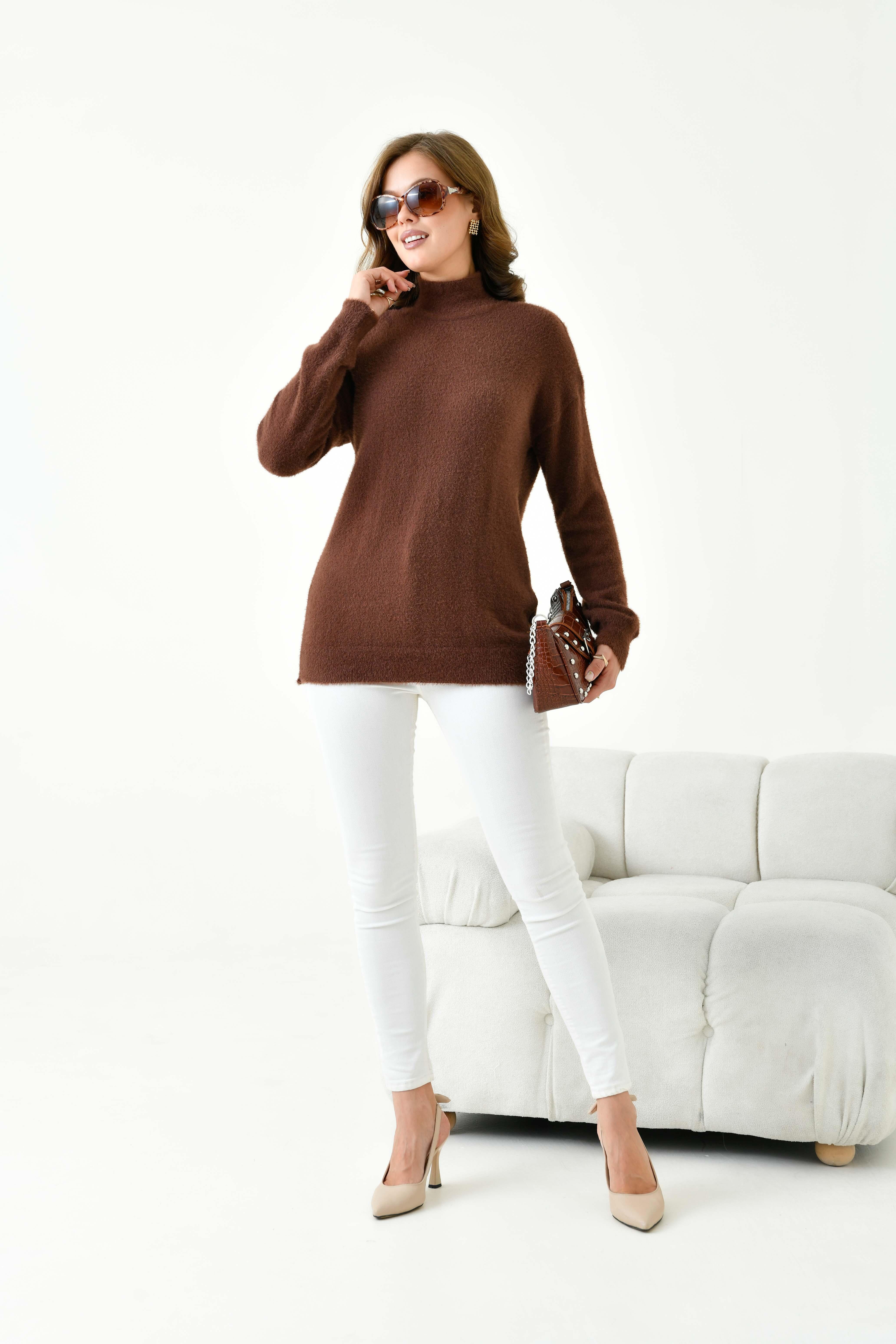 Ftz Kadın Basic Kazak Kahve 20878