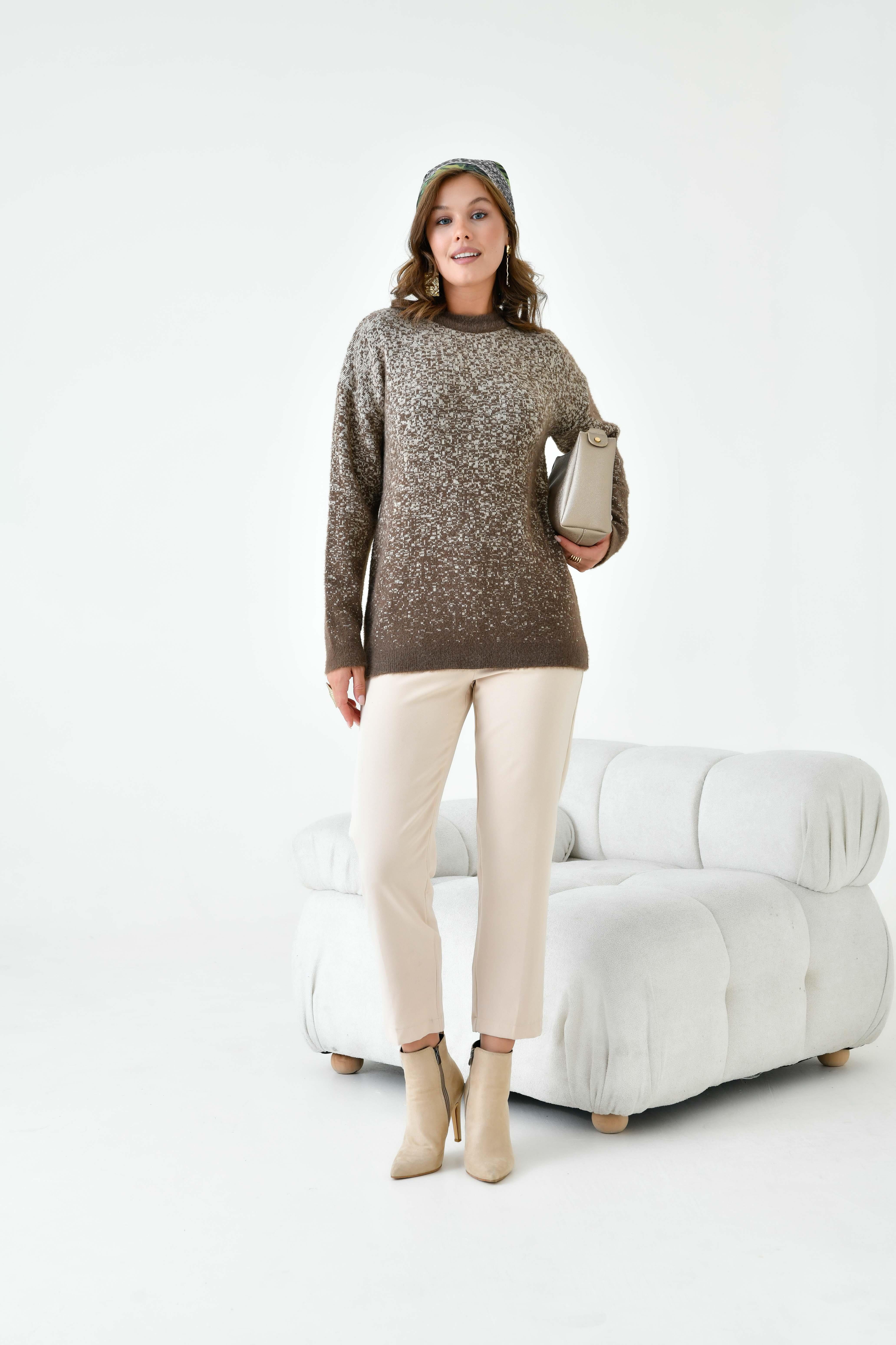 Ftz Kadın Geçişli Kazak Kahve 20942