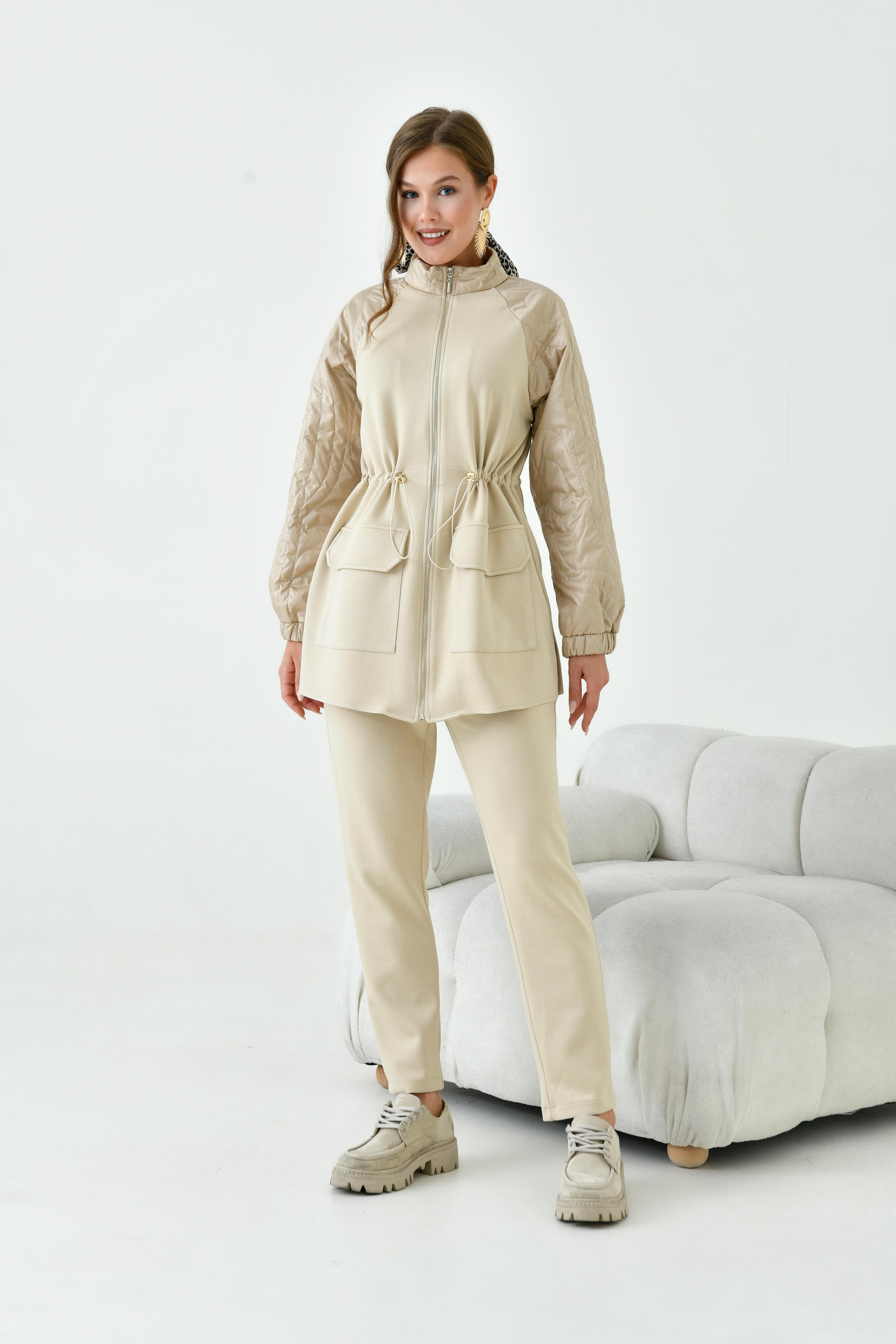 Ftz Kadın Kapitoneli Takım Beige 30946